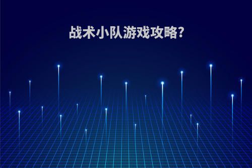 战术小队游戏攻略?