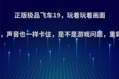 正版极品飞车19，玩着玩着画面就卡住不动了，声音也一样卡住，是不是游戏问题，重新下载行不行?