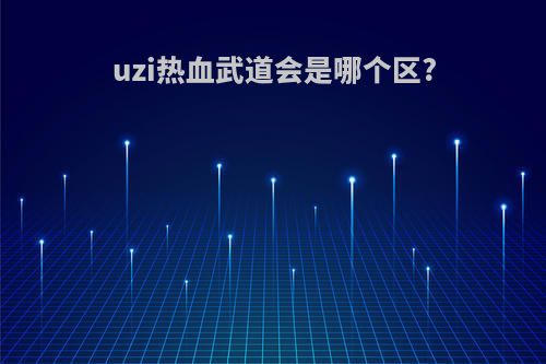 uzi热血武道会是哪个区?