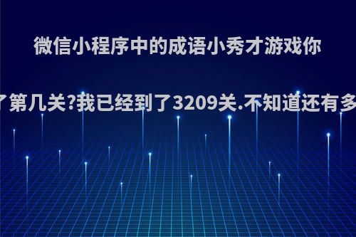 微信小程序中的成语小秀才游戏你到了第几关?我已经到了3209关.不知道还有多少?