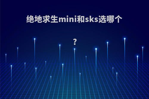 绝地求生mini和sks选哪个?