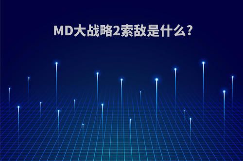 MD大战略2索敌是什么?