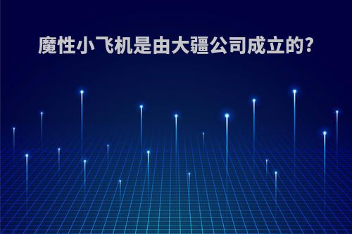 魔性小飞机是由大疆公司成立的?