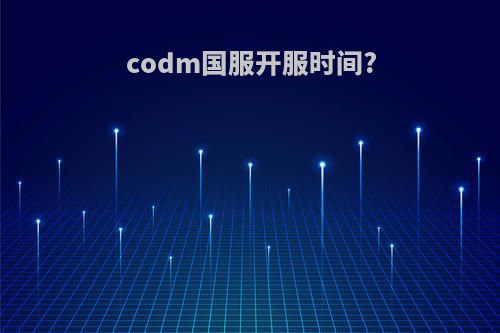 codm国服开服时间?