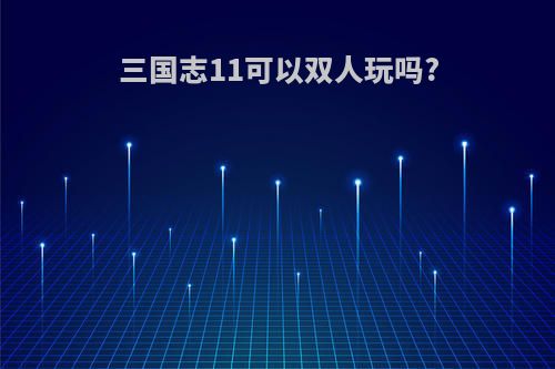 三国志11可以双人玩吗?