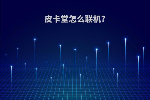 皮卡堂怎么联机?