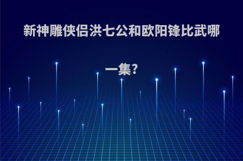 新神雕侠侣洪七公和欧阳锋比武哪一集?