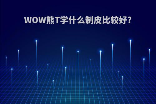 WOW熊T学什么制皮比较好?