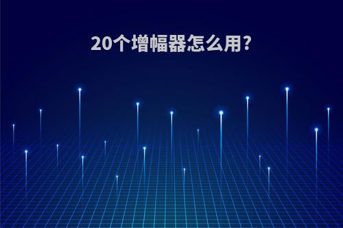 20个增幅器怎么用?