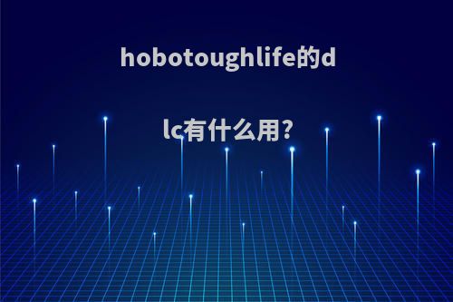 hobotoughlife的dlc有什么用?