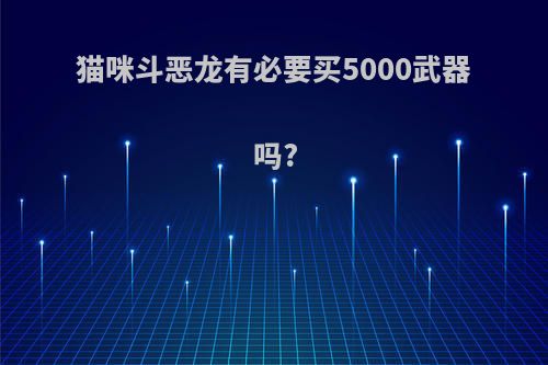 猫咪斗恶龙有必要买5000武器吗?